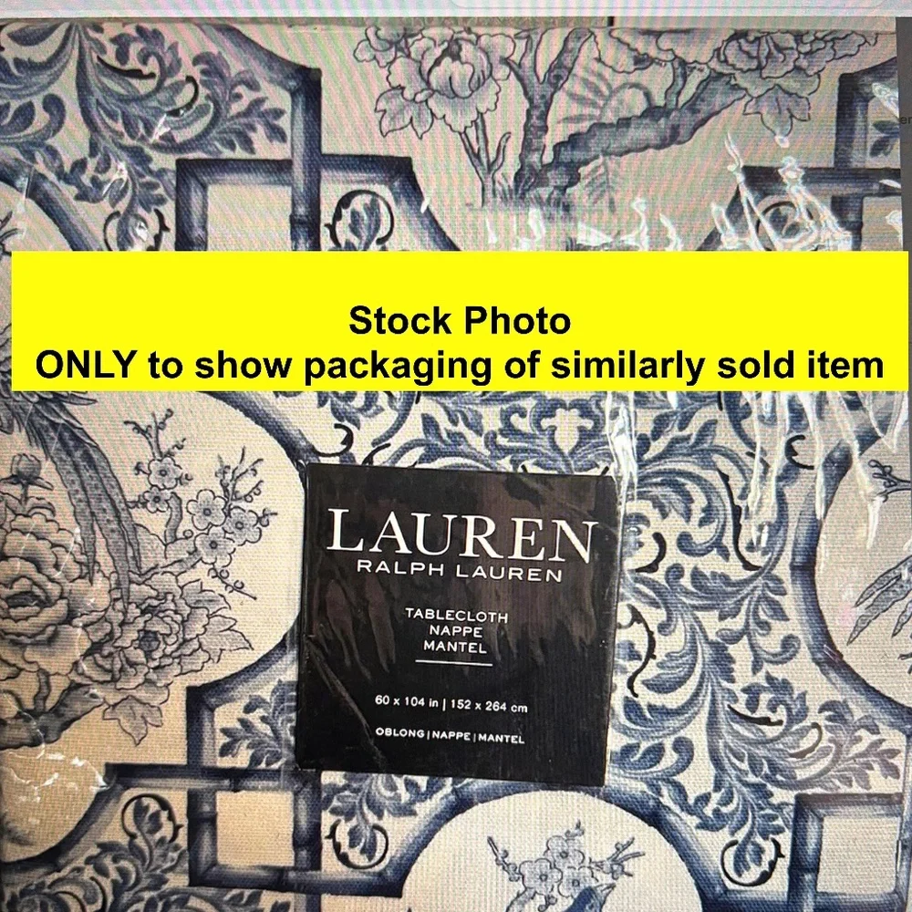 Ralph Lauren Chinoiserie Blue Pheasant 60 x 106 Rectangle Tablecloth - UNSIGNED